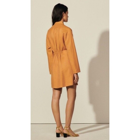 Sandro Short Dress With Fancy Neckline A Line Dress Long Sleeve Size 6 Eu 38 - Picture 2 of 8